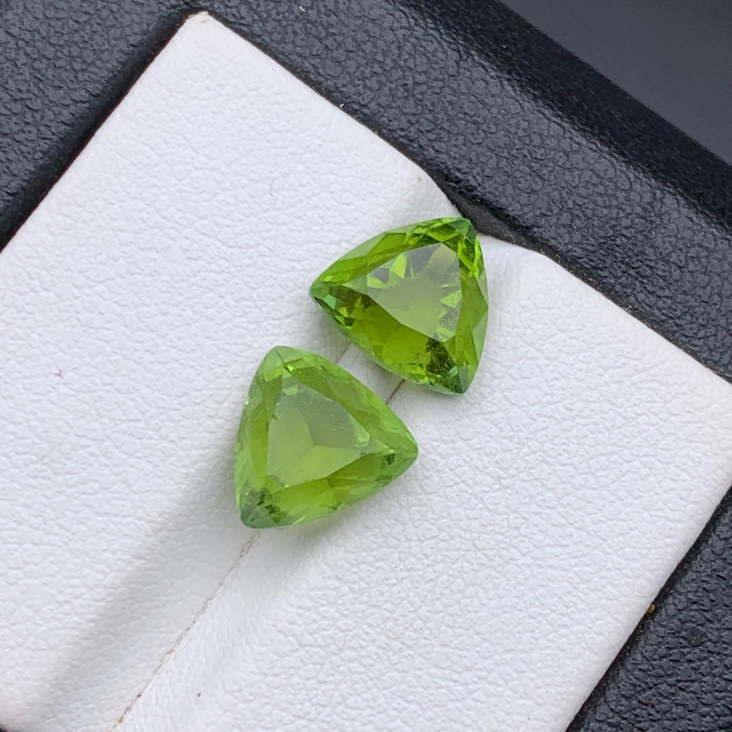 Vivid Apple Green Natural Tourmaline Earrings Loose Gemstone Perfect Pair 5.65Ct en vente 6
