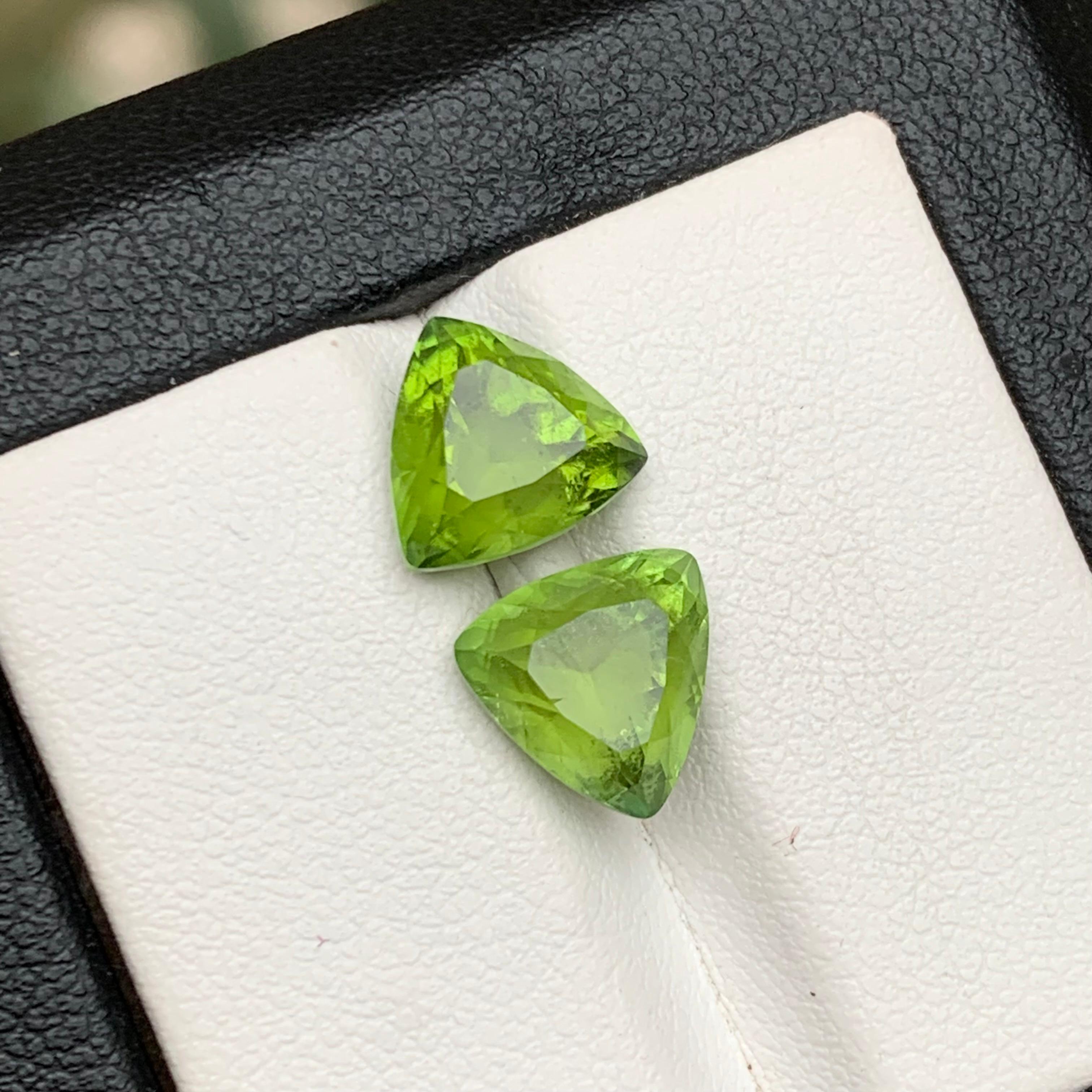Vivid Apple Green Natural Tourmaline Earrings Loose Gemstone Perfect Pair 5.65Ct en vente 7