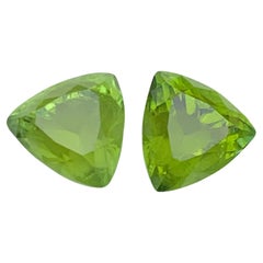 Vivid Apple Green Natural Tourmaline Earrings Loose Gemstone Perfect Pair 5.65Ct