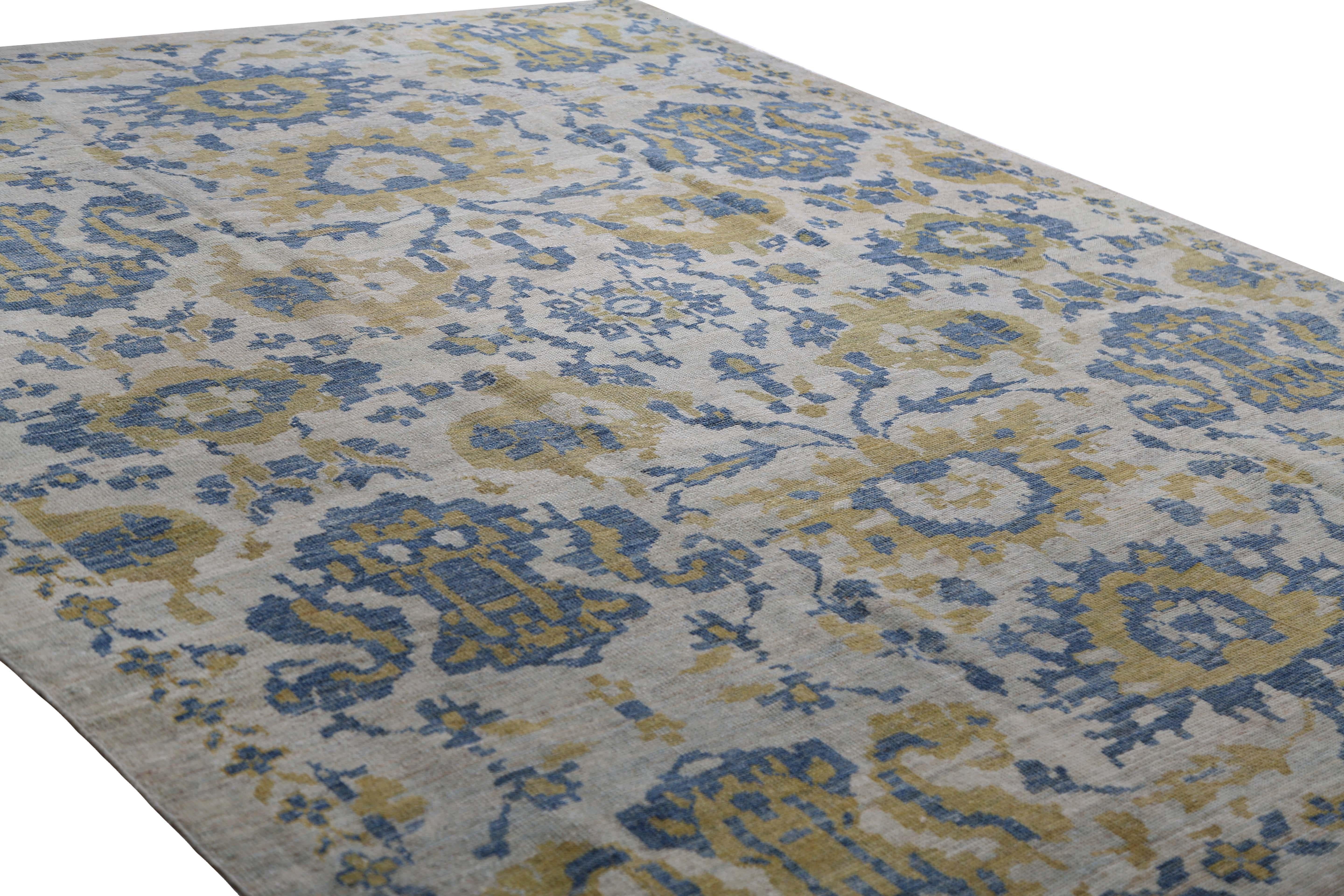 Alfombra Turca Sultanabad Azul y Amarillo Vivo en venta 2