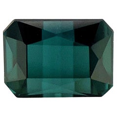 Vivid Blue Indicolite Tourmaline 2.69ct Fancy Octagon Emerald Cut Gem