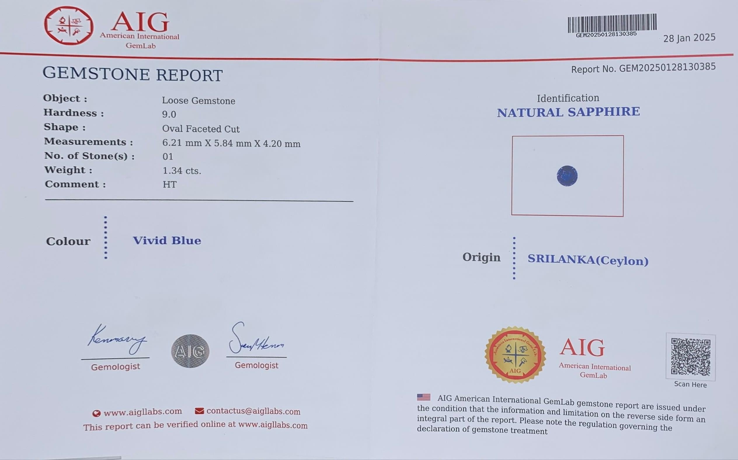 Vivid Blue Natural Ceylon Sapphire Ring Loose Gemstone 1.34 Ct Oval Cut-Jewelry For Sale 8