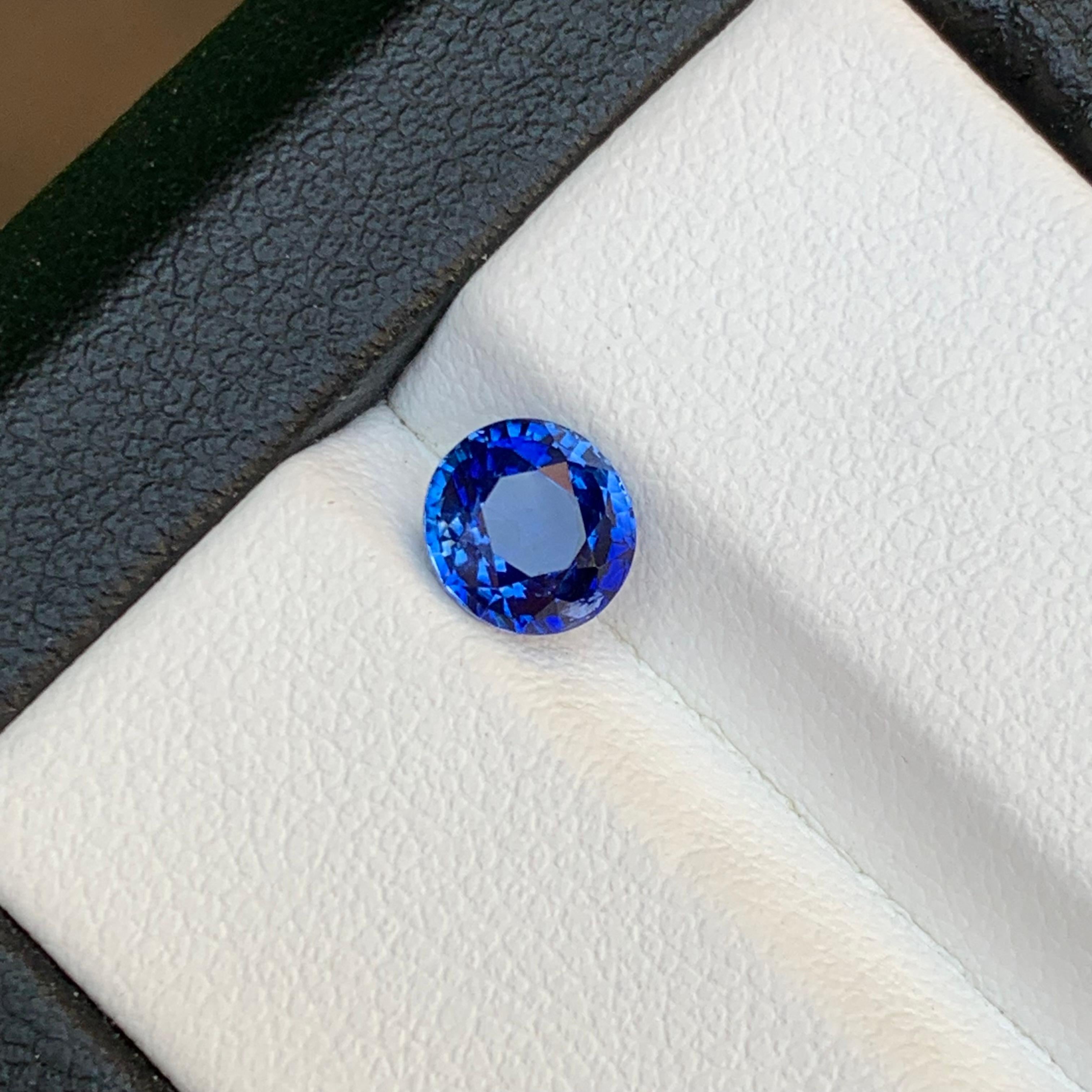 Vivid Blue Natural Ceylon Sapphire Ring Loose Gemstone 1.34 Ct Oval Cut-Jewelry For Sale 2