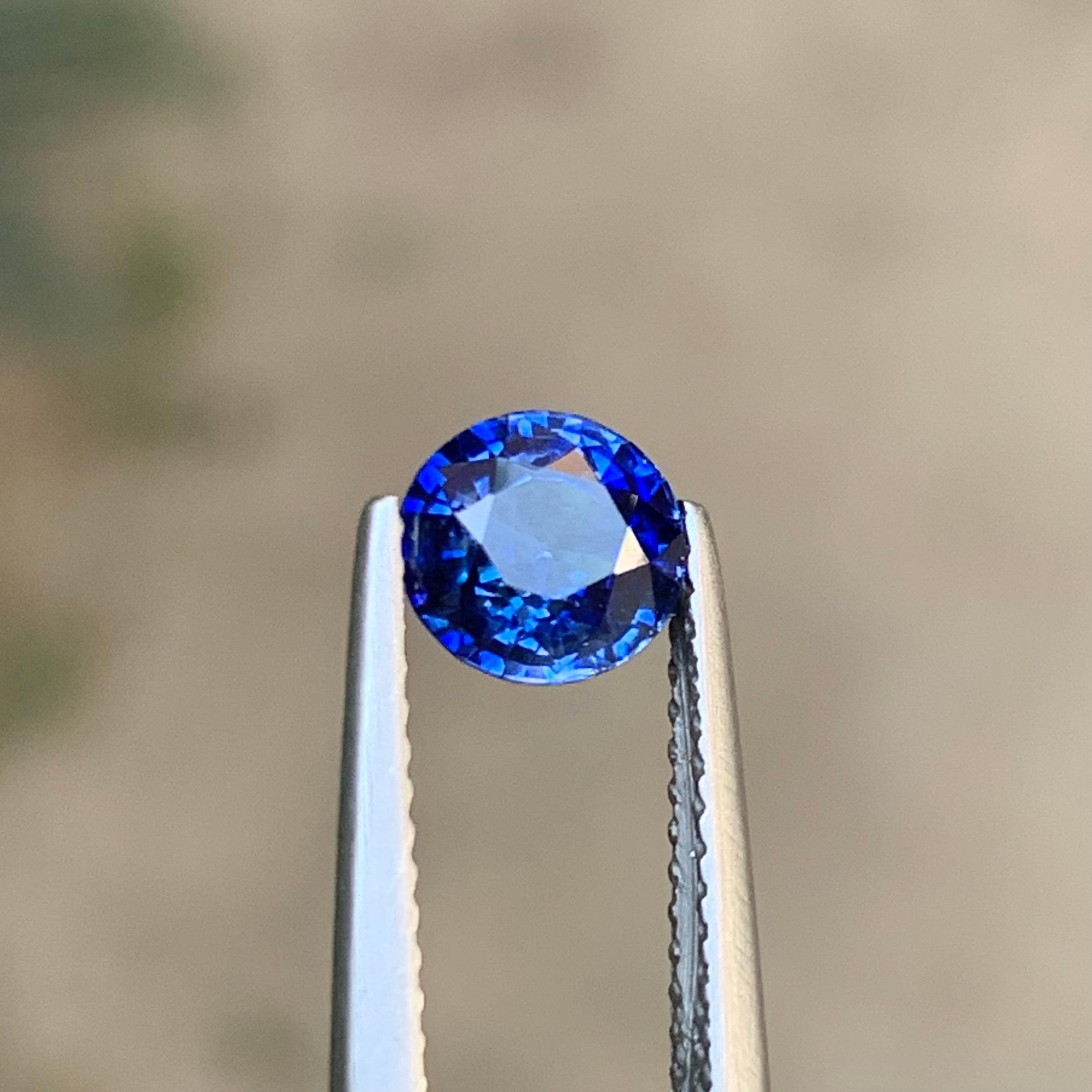 Vivid Blue Natural Ceylon Sapphire Ring Loose Gemstone 1.34 Ct Oval Cut-Jewelry For Sale 3