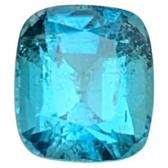 Anello con tormalina naturale blu vivo, pietra preziosa sfusa da 1,75 carati con taglio a cuscino  Gioielli