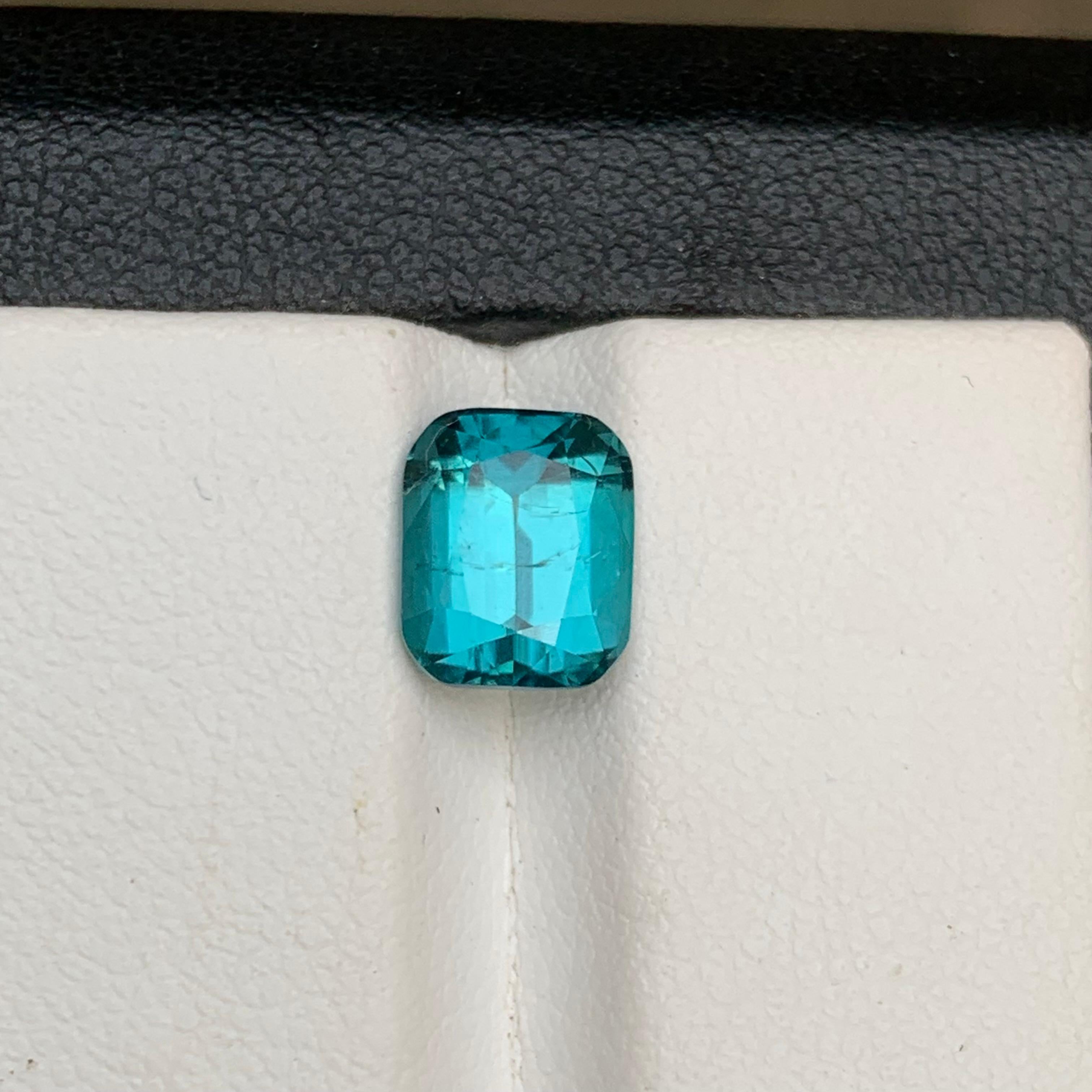 Vivid Blue Natural Tourmaline Ring Loose Gemstone 2.50 Ct Cushion Cut  Jewelry For Sale 9