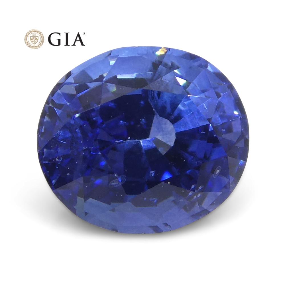 Women's or Men's Vivid Blue Sapphire 1.15ct Oval GIA Certified Sri Lanka For Sale