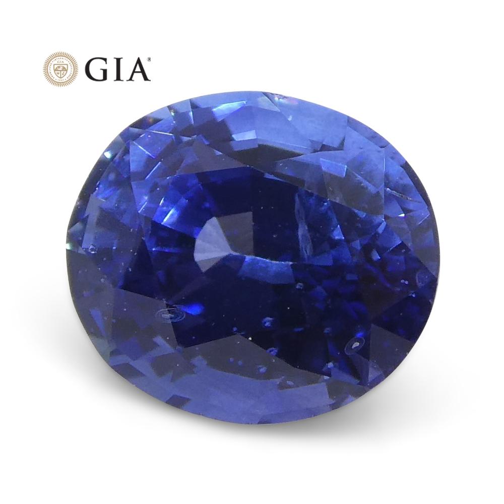 Vivid Blue Sapphire 1.15 Carat Oval GIA Certified Sri Lanka For Sale 3
