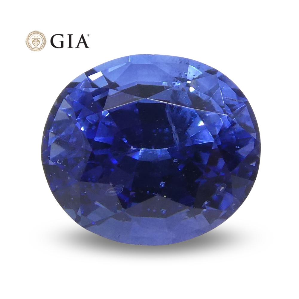 Vivid Blue Sapphire 1.15 Carat Oval GIA Certified Sri Lanka For Sale 1
