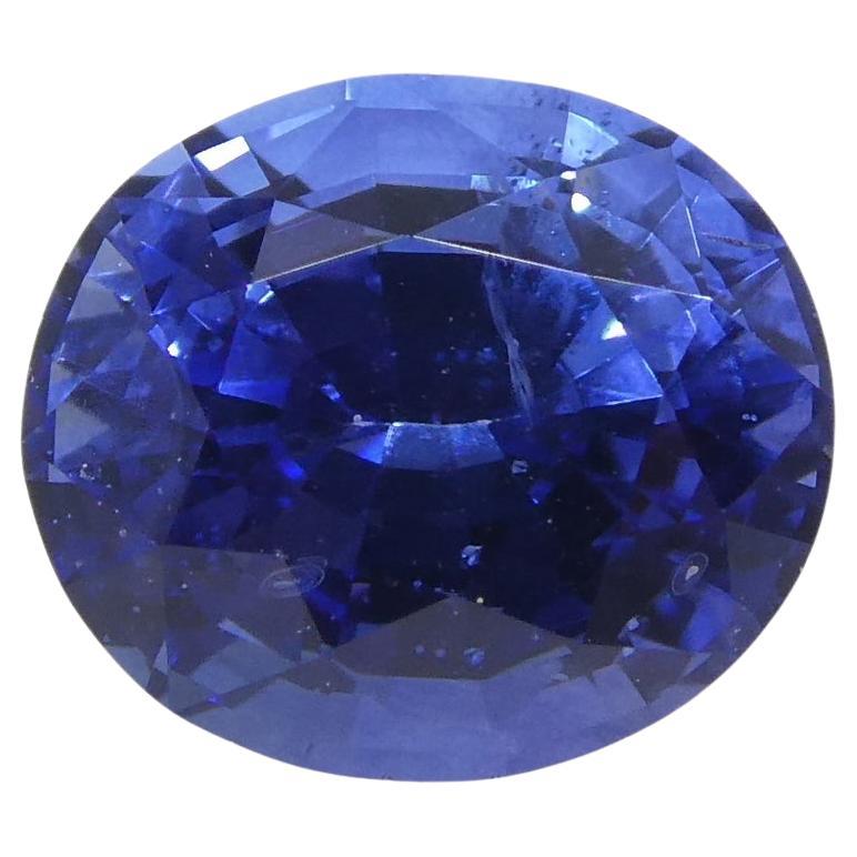 Vivid Blue Sapphire 1.15 Carat Oval GIA Certified Sri Lanka For Sale 5