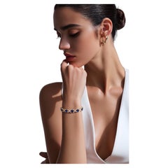 Bracelet en saphir bleu vif, diamants et or : saphirs de 12 carats, diamants de 2,85 carats