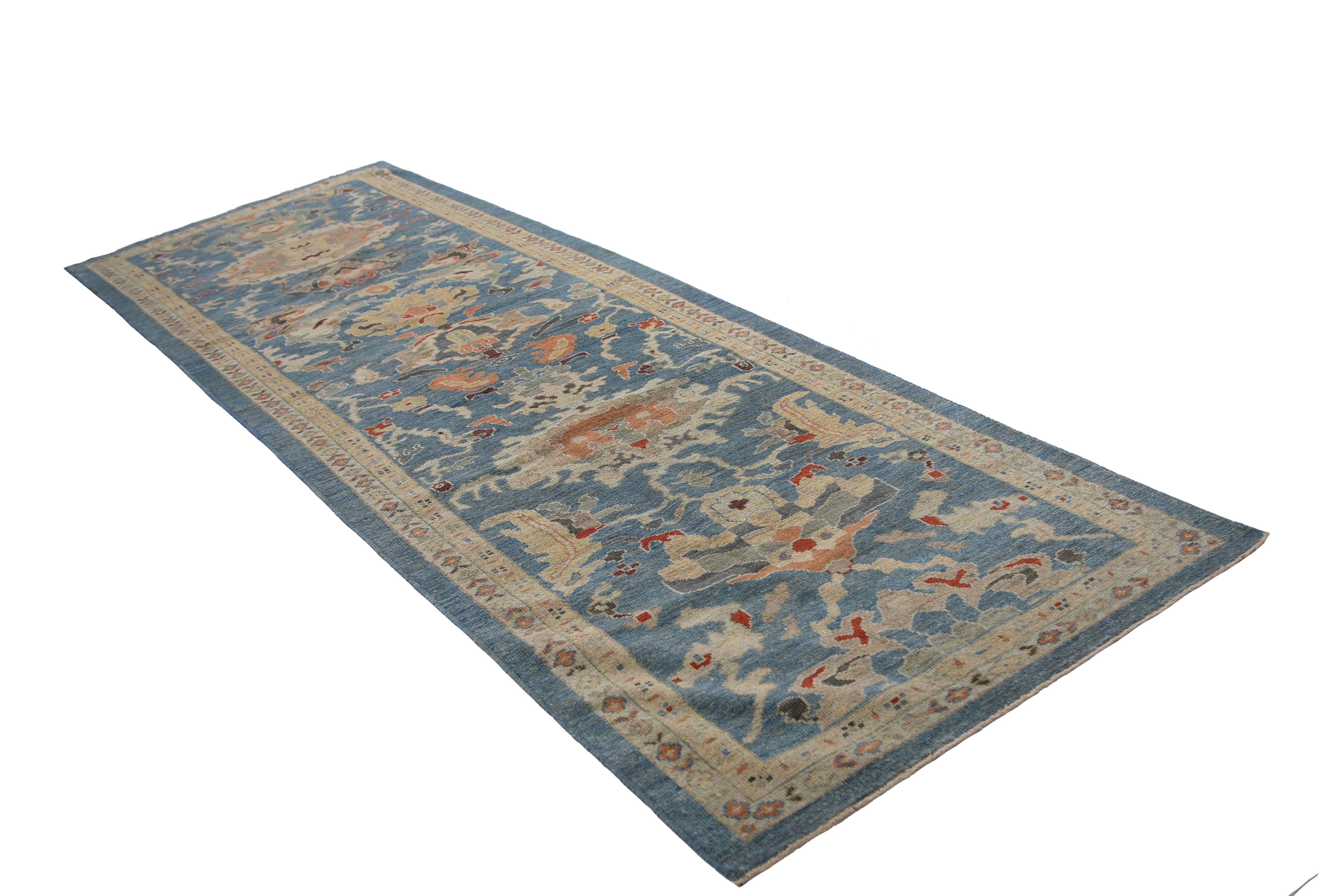 Vivid Blue Sultanabad Runner For Sale 4