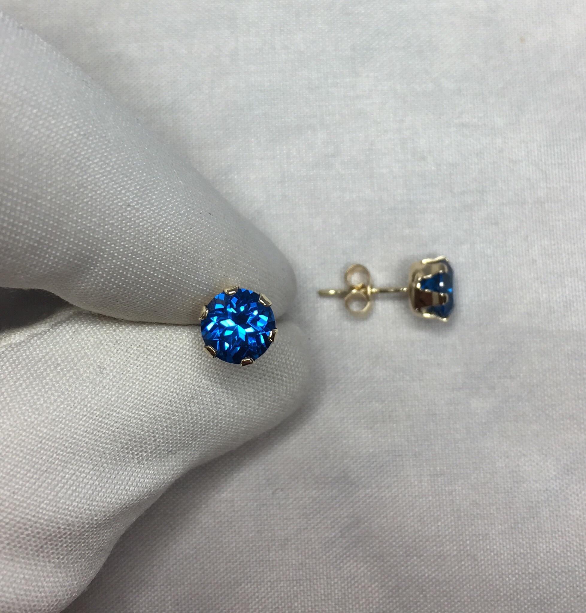 2 carat blue topaz earrings