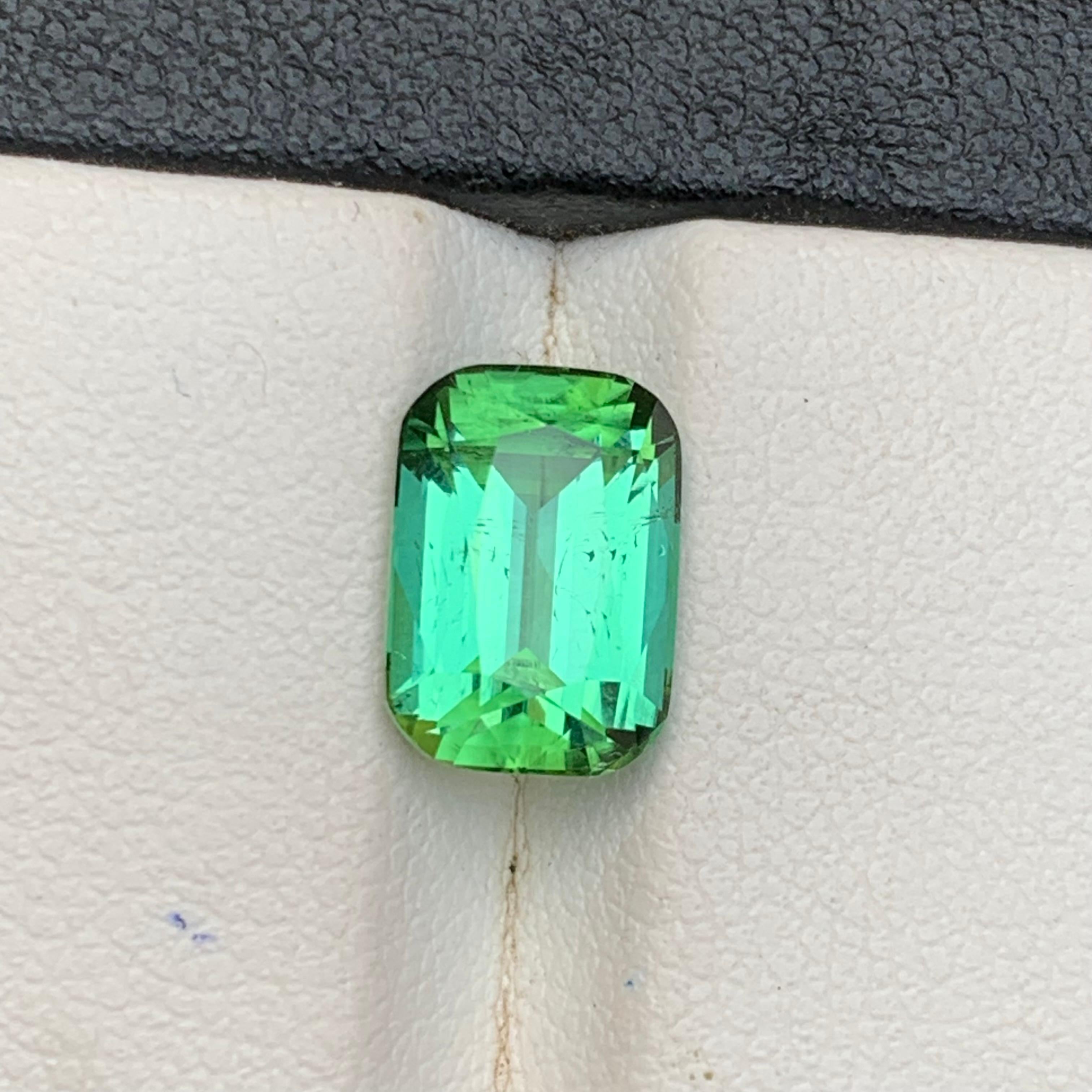 Vivid Bluish Green Tourmaline 3.50Ct Cushion Cut Natural Loose Gemstone for Ring For Sale 7