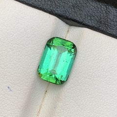 Lebendiger bläulich grüner Turmalin 3.50Ct Cushion Schliff Natürlicher loser Edelstein für Ring