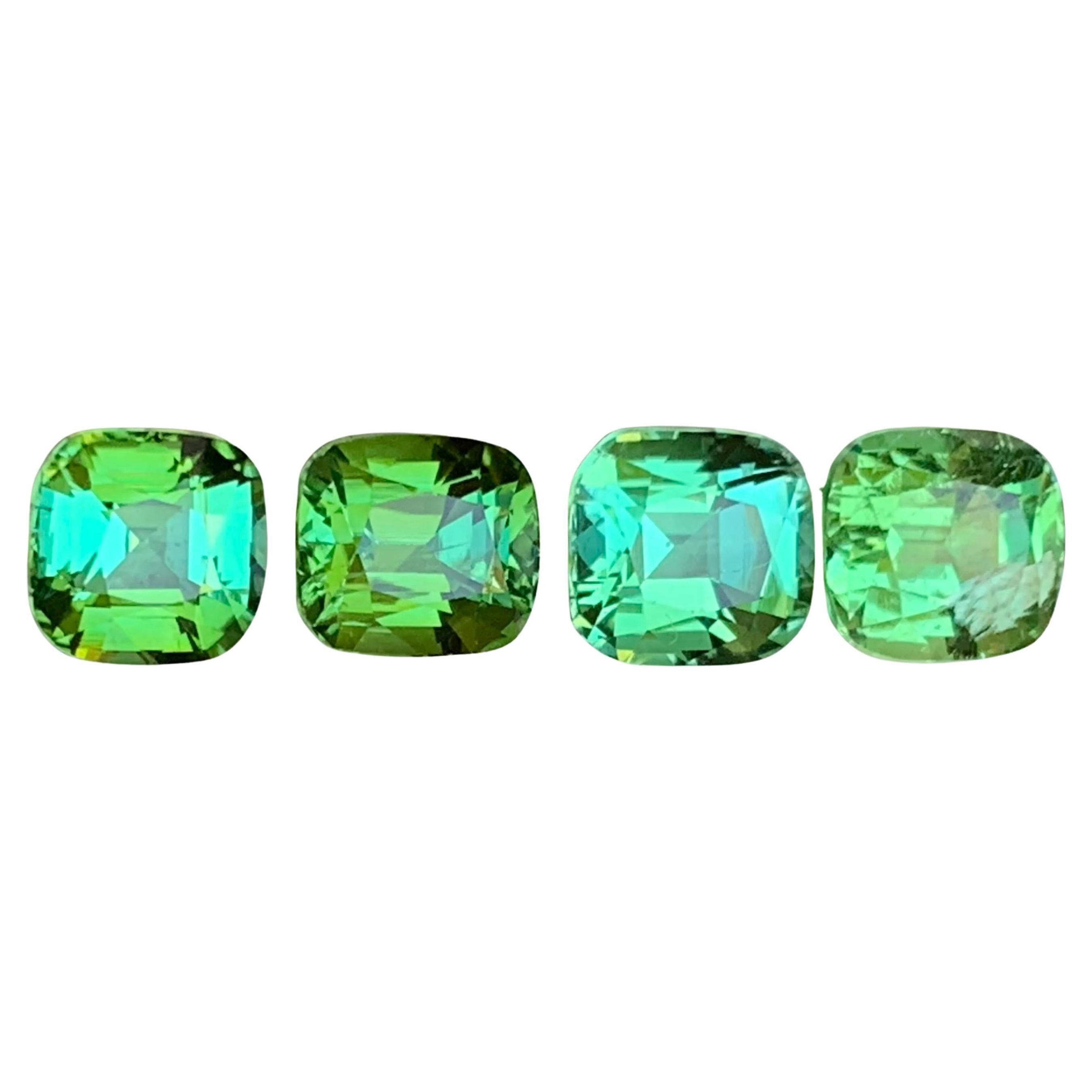 Vivid Bluish Green Tourmaline 6 Ct Cushion Cut Natural Loose Gemstones Parcel (pierre précieuse en vrac)