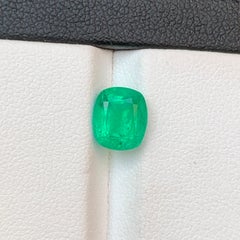 Vivid Bluish Hue Green Natural Emerald Ring Loose Gemstone 1.95 Ct Cushion Cut