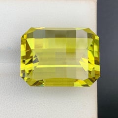 Vivid Canary Yellow Pixel Cut Lemon Quartz Gemstone for Pendant Jewelry 19mm