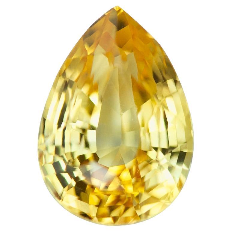 Vivid Canary Yellow Sapphire 1.55 Ct Pear Ceylon Heated, Loose Gemstone For Sale