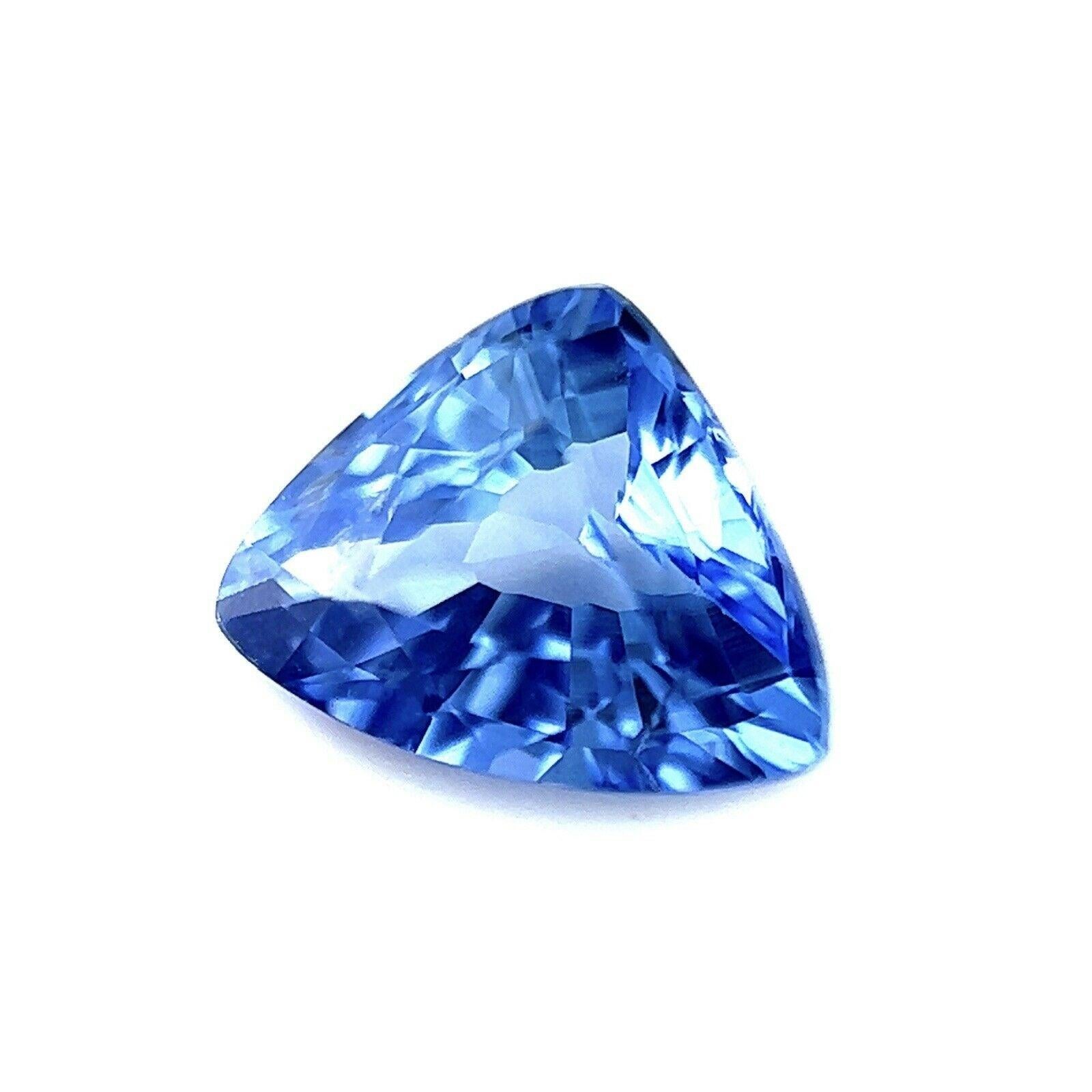 Vivid Ceylon Cornflower Blue Sapphire 0.79ct Trillion Triangle Cut Gem 6.4x5mm

Natural Ceylon Conflower Blue Trillion Sapphire.
0.79 Carat with a beautiful vivid cornflower blue colour and very good clarity, a clean stone with only some small