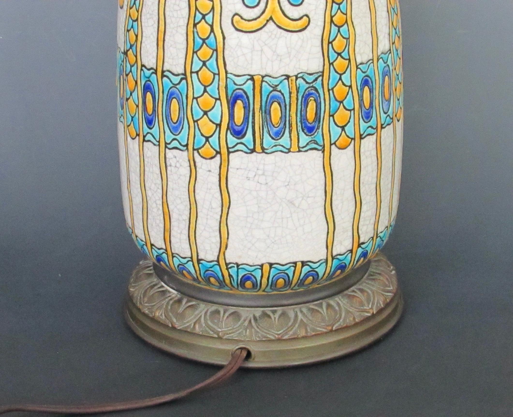 Vivid Charles Catteau Boch Freres Art Deco Table Lamp Belgium 2