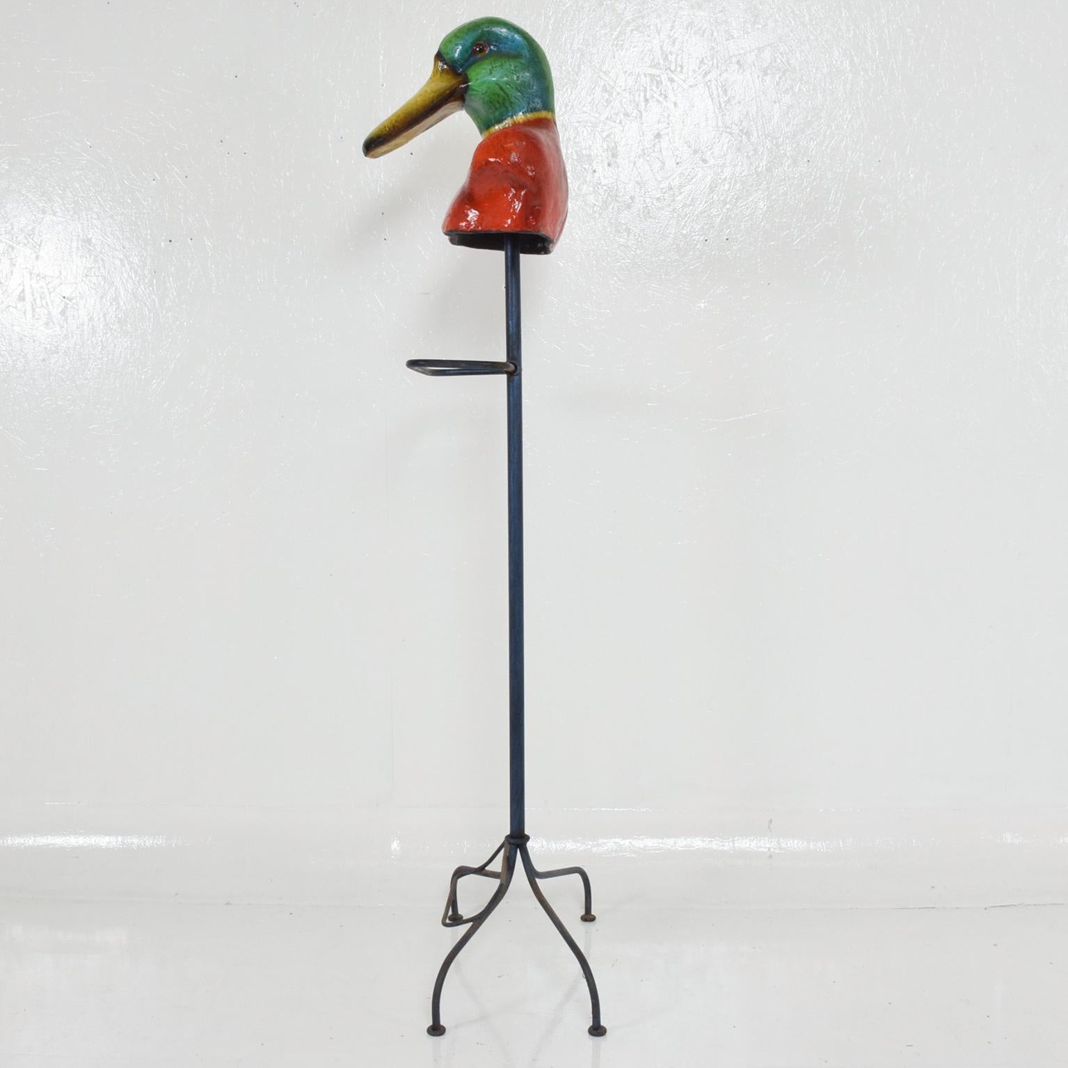 Mid-20th Century Vivid Color Coat Rack Duck Gentleman's Valet by Sergio Bustamante Mexico 1960s
