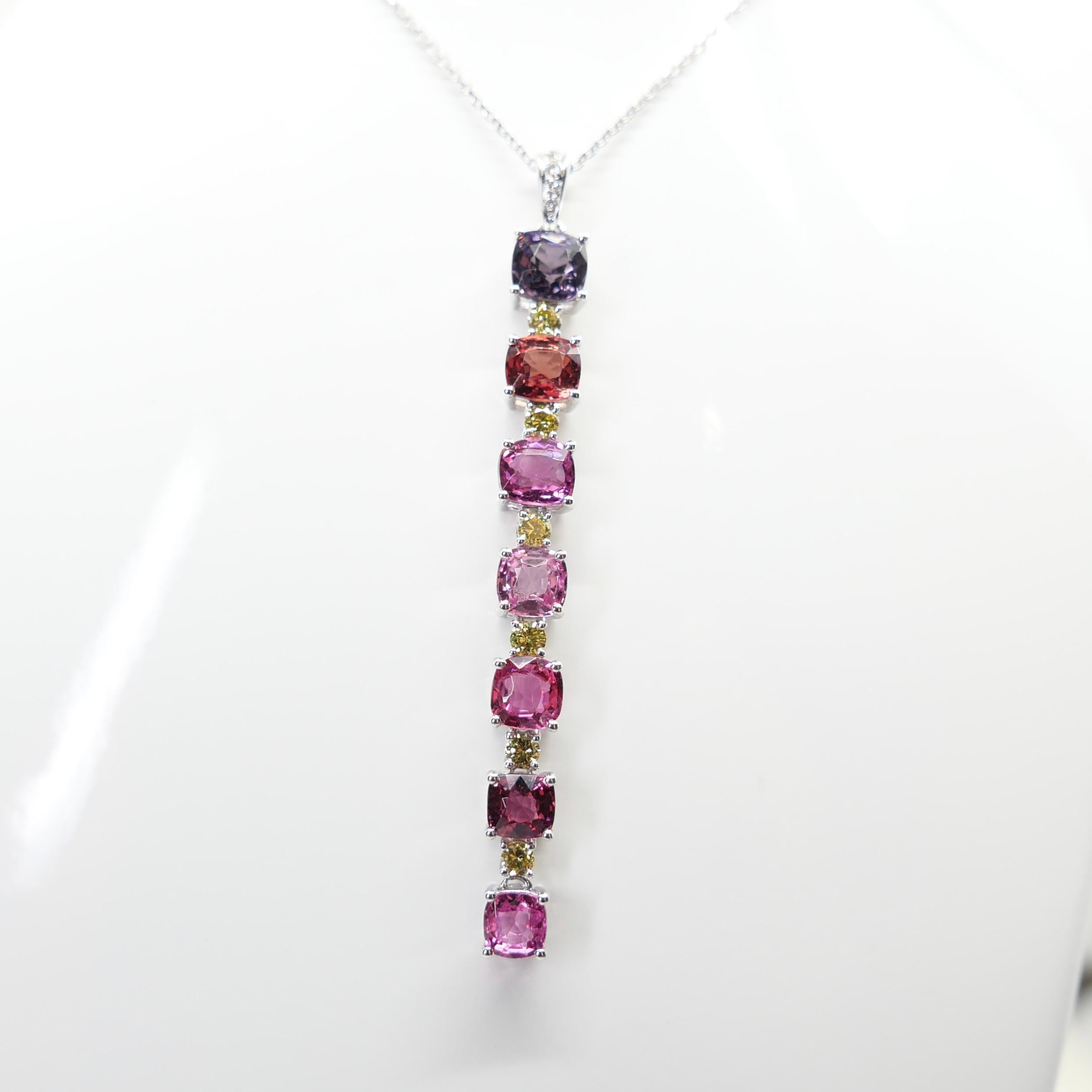 Vivid Diamonds, pendentif en diamant blanc et jaune, Glows en vente 3