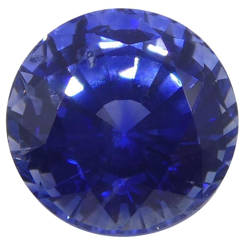 Saphir rond bleu vif en forme de tournesol de 1,33 carat certifié par le GIA, Sri Lanka