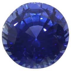 Vivid Cornflower Blue 1.46ct Round Sapphire GIA Certified Sri Lanka