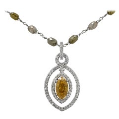 Vivid Diamonds 1.01 Carat GIA Natural Color Diamond Necklace