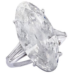Vivid Diamonds 10.14 Carat Moval Diamond Platinum Engagement Ring