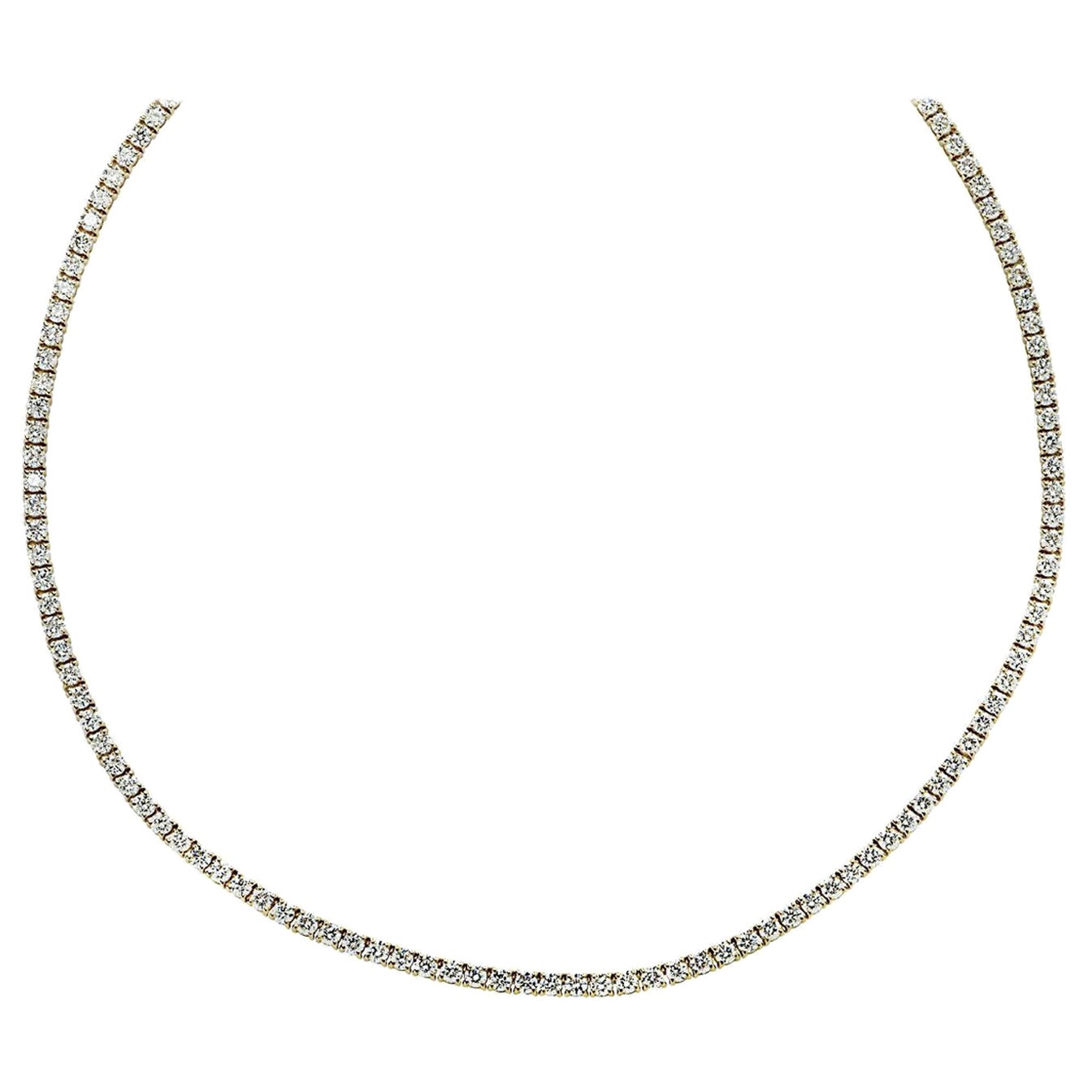Vivid Diamonds - Collana tennis con diamanti in linea retta da 10.38 carati