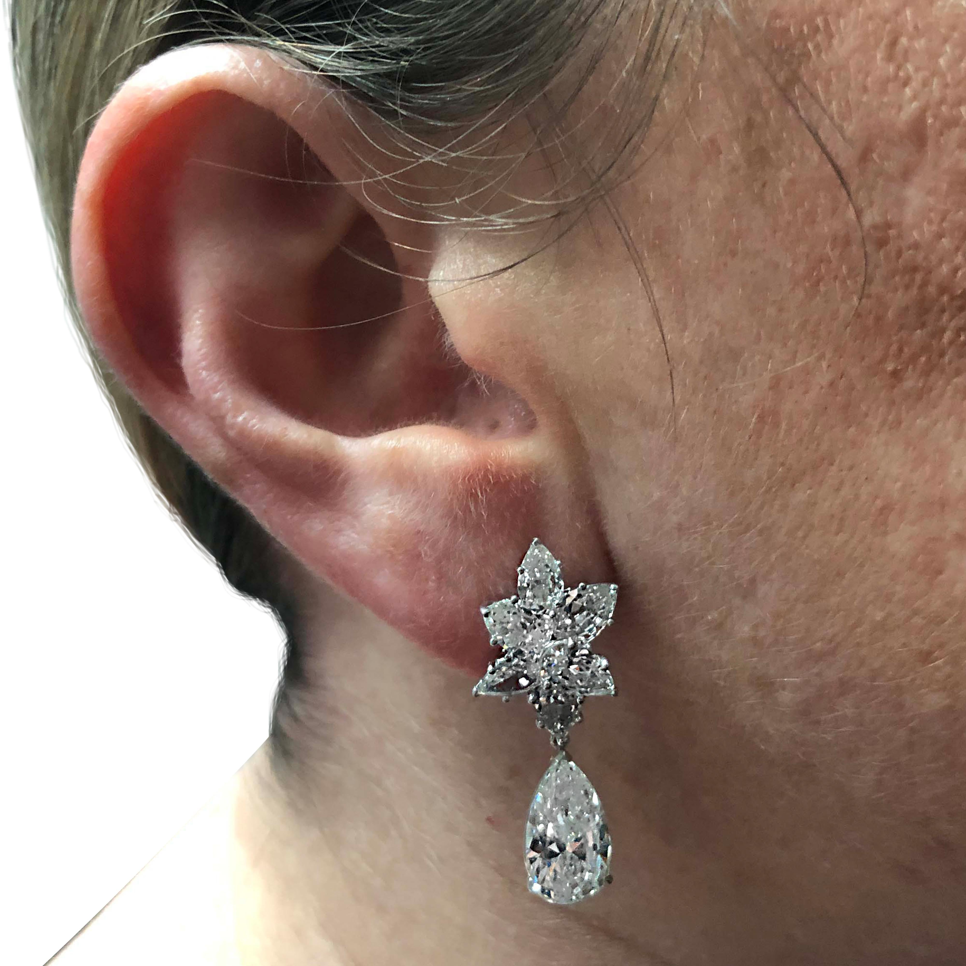 Contemporary Vivid Diamonds 10.46 Carat Diamond Day and Night Earrings