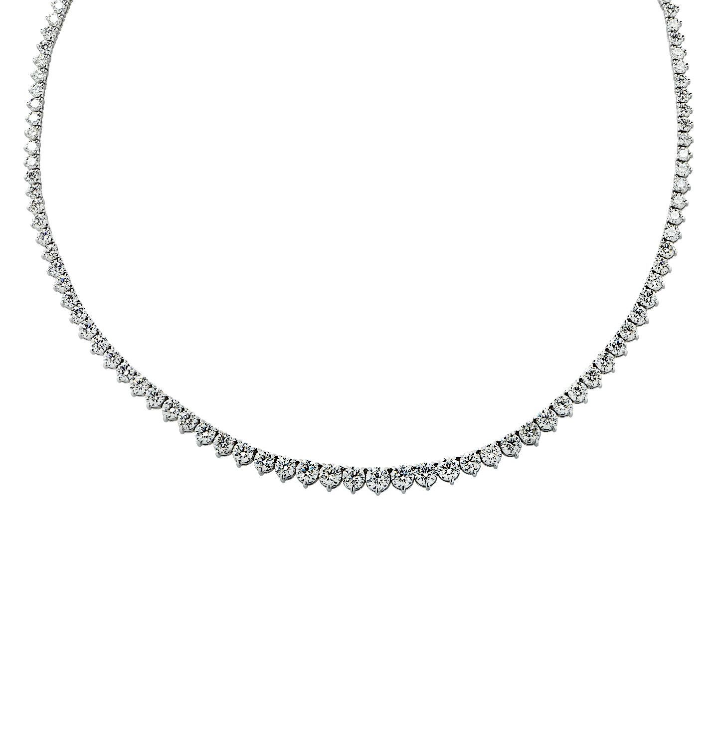 Vivid Diamonds 11.02 Carat Diamond Riviera Necklace  In New Condition For Sale In Miami, FL