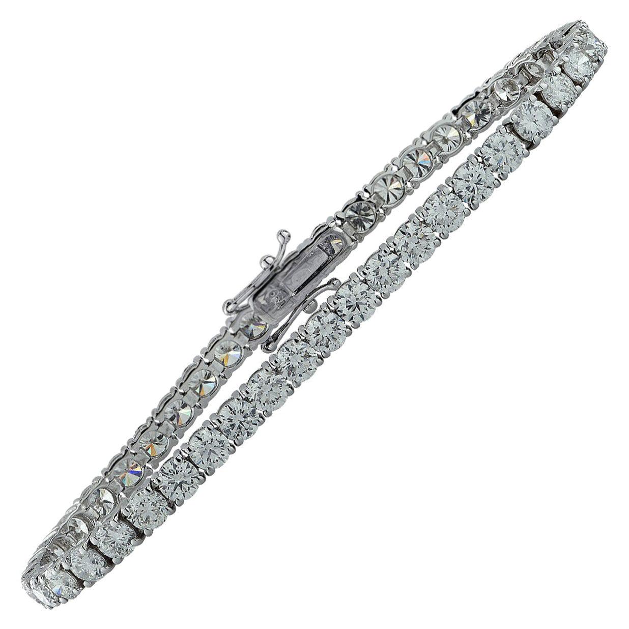 Vivid Diamonds 11.14 Carat Straight Line Diamond Tennis Bracelet