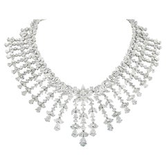 Vivid Diamonds 119.13 Carat Diamond Bib Necklace