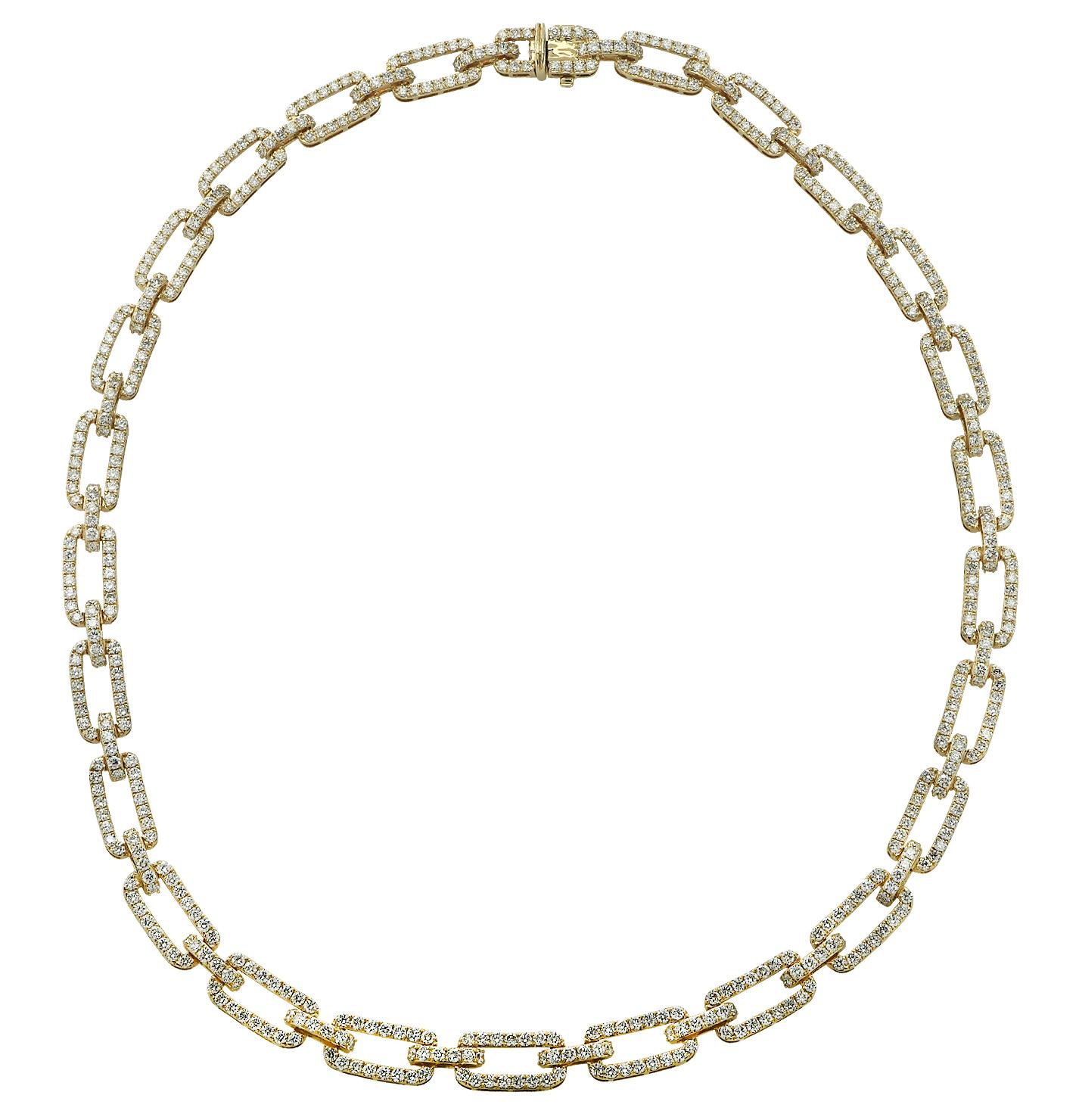 Modern Vivid Diamonds 12.45 Carat Diamond Necklace