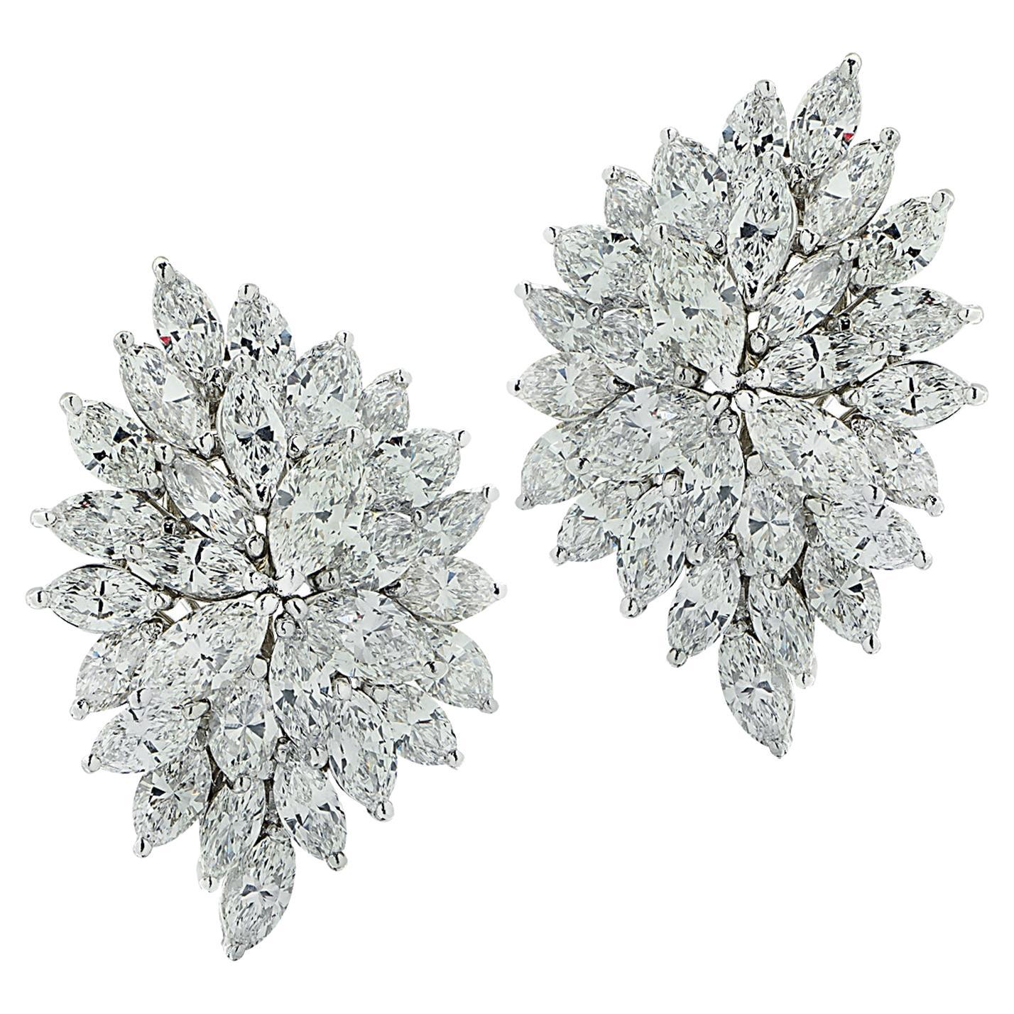 Vivid Diamonds 12.70 Carat Diamond Cluster Earrings