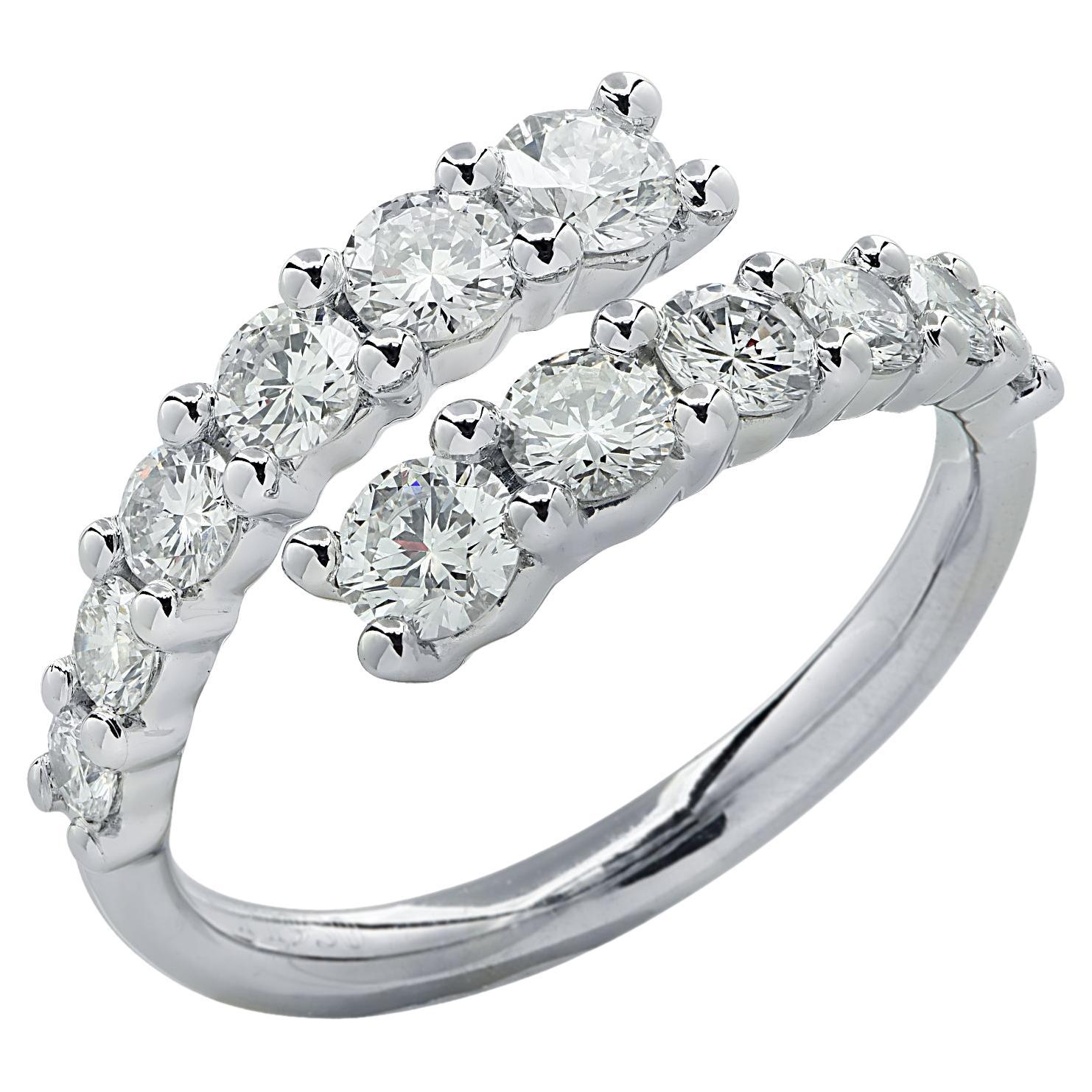 Vivid Diamonds 1.31 Carat Diamond Bypass Ring