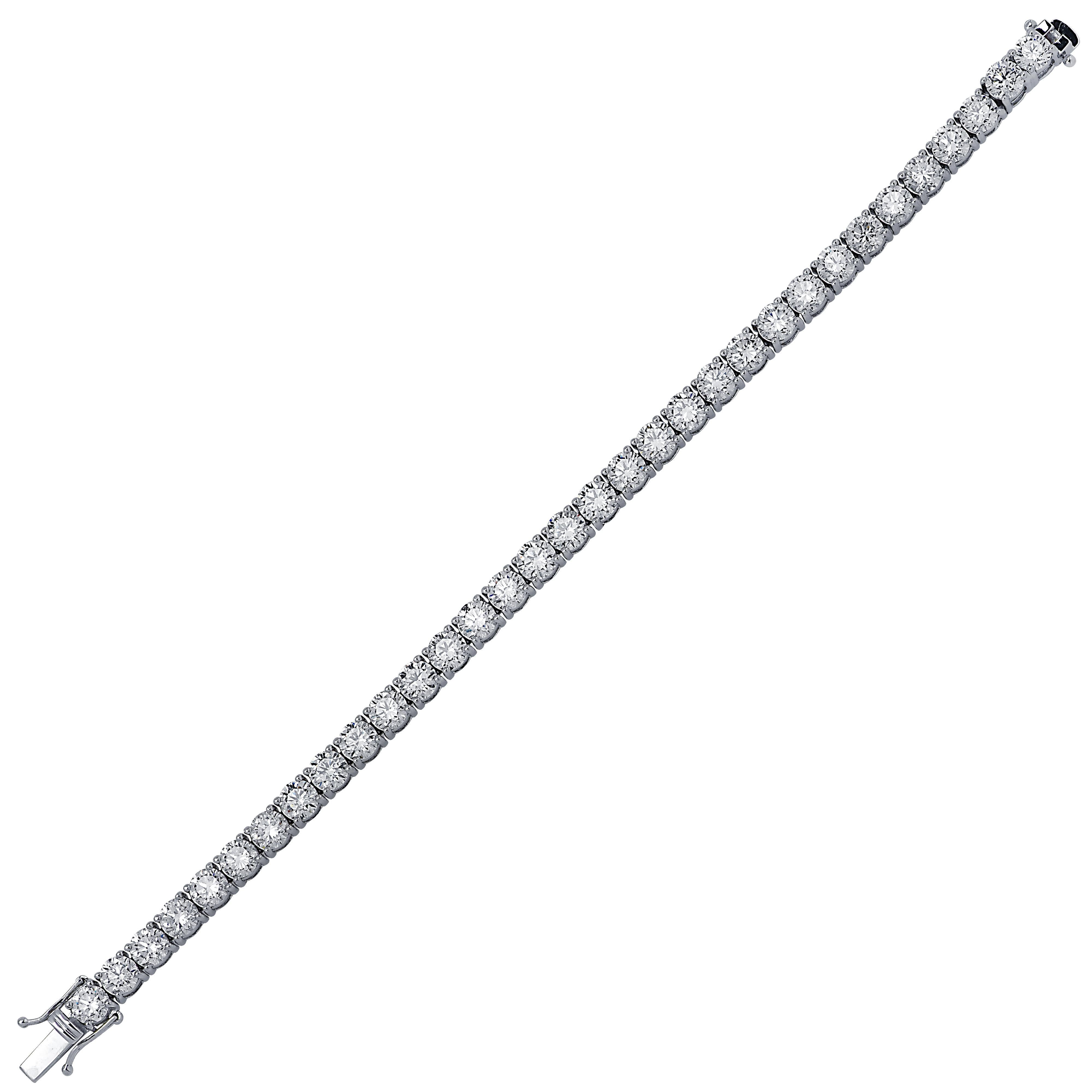 Contemporary Vivid Diamonds 14.62 Carat Diamond Tennis Bracelet