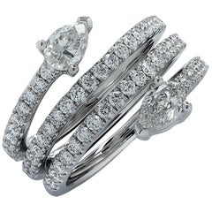 Vivid Diamonds 1.51 Carat Diamond Wrap around By Pass Ring