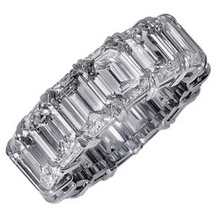 Vivid Diamonds GIA Certified 15.18 Carat Emerald Cut Diamond Eternity Band