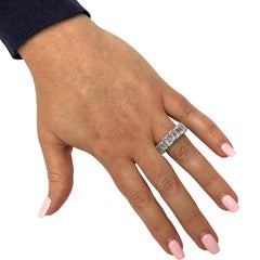 Vivid Diamonds 15.23 Carat Emerald Cut Diamond Eternity Band