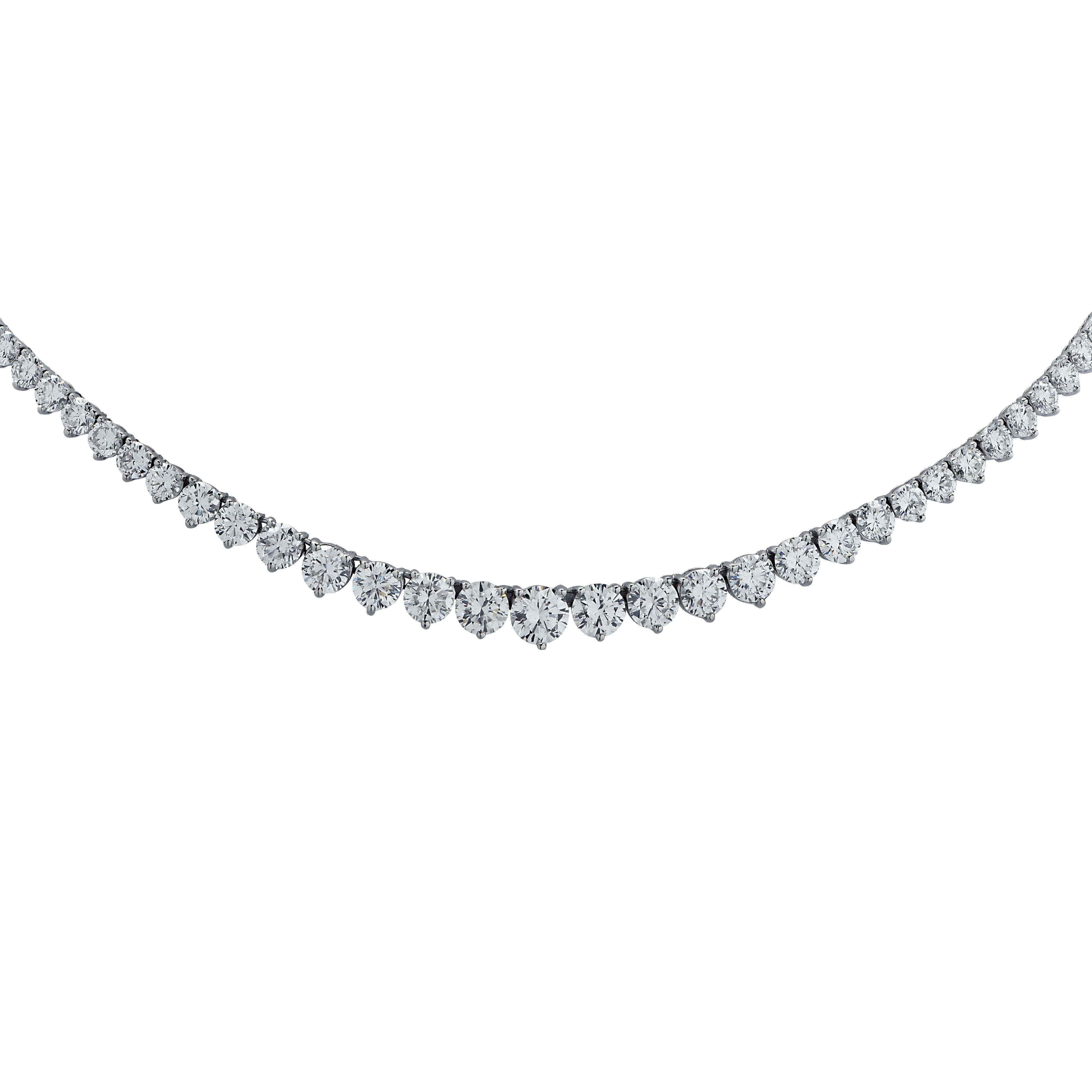 Women's Vivid Diamonds 18 Carat Diamond Riviere Necklace