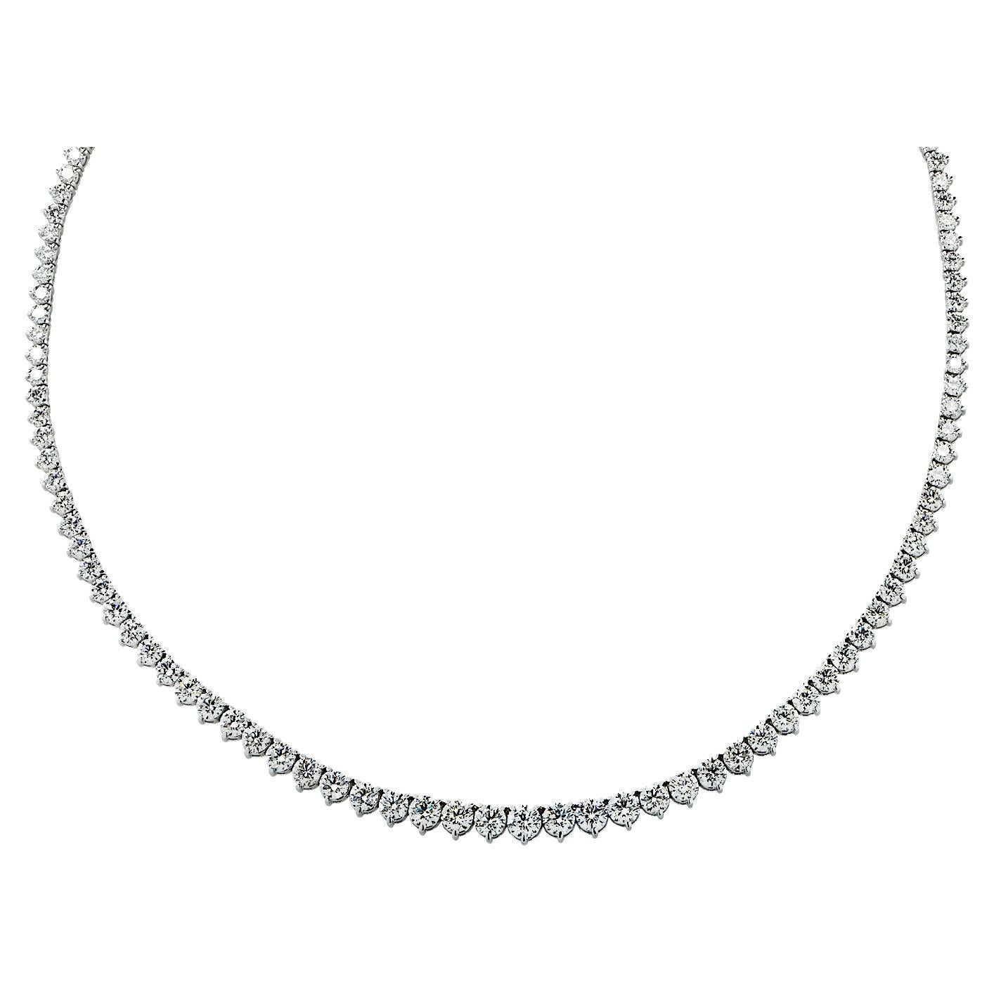 Vivid Diamonds 19.24 Carat Diamond Riviera Necklace For Sale