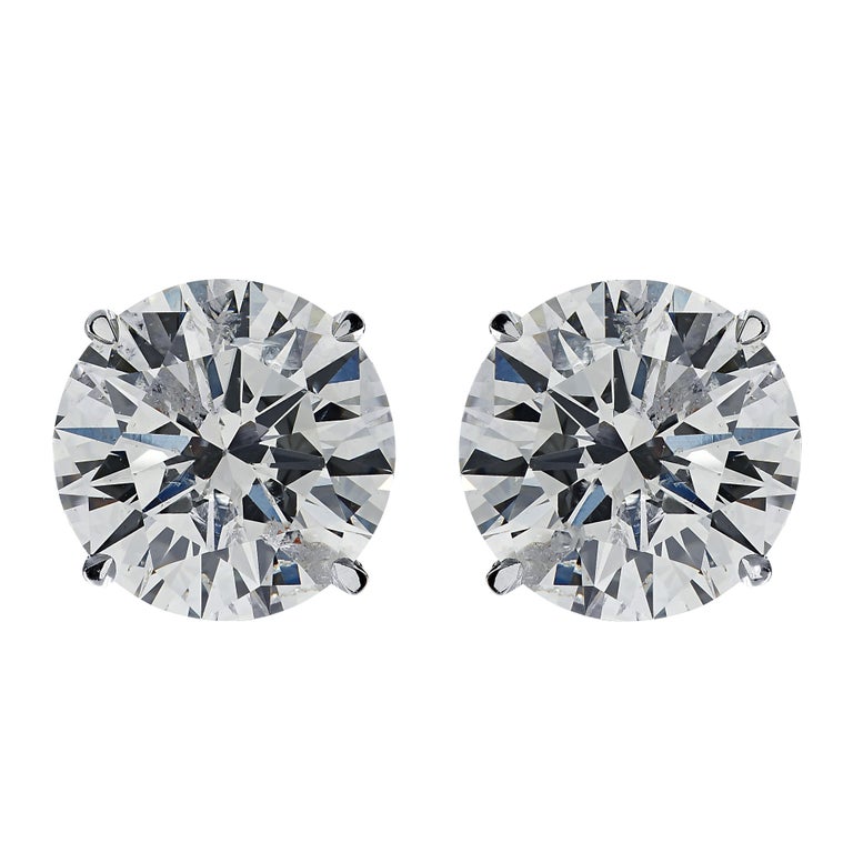 Modern Vivid Diamonds 2.21 Carat Diamond Solitaire Stud Earrings For Sale