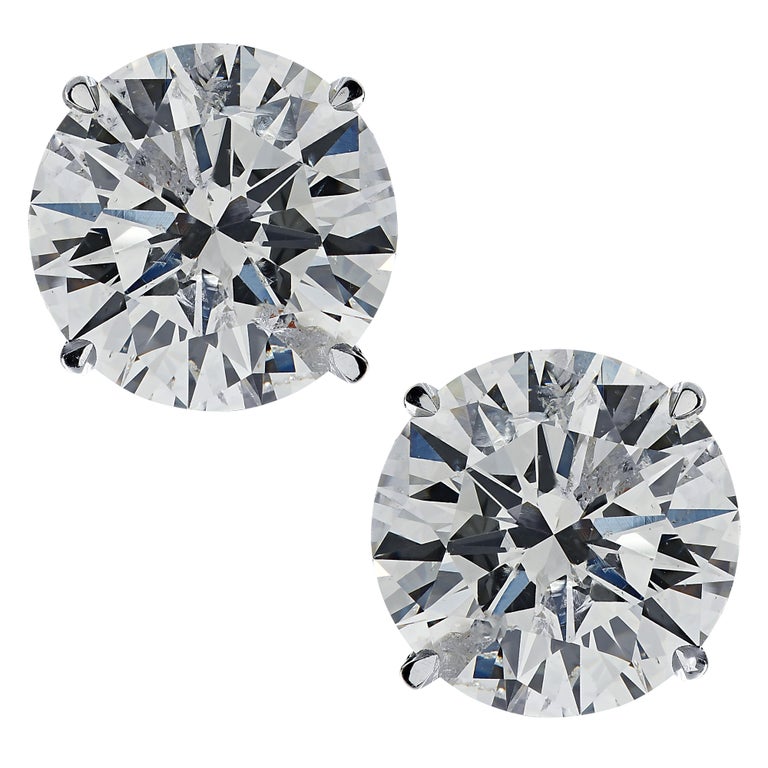 Vivid Diamonds 2.21 Carat Diamond Solitaire Stud Earrings In New Condition For Sale In Miami, FL