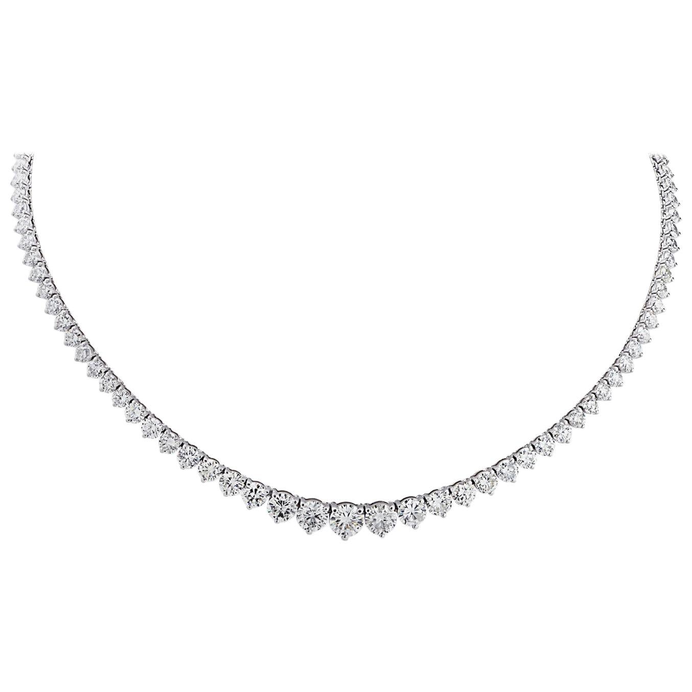 Vivid Diamonds 22.7 Carat Diamond Riviere Necklace