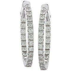 Vivid Diamonds 2.4 Carat In and Out Hoop Earrings