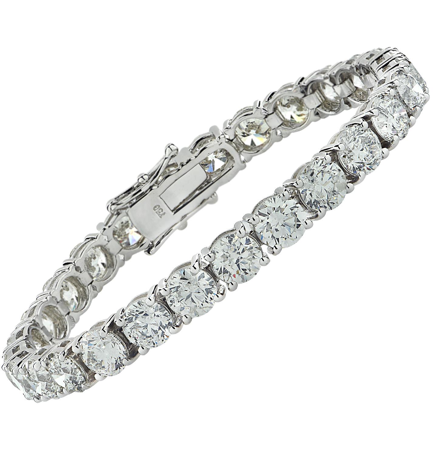 Modern Vivid Diamonds 24.75 Carat Diamond Tennis Bracelet